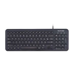 Teclado Multimídia Teclas Redondas Usb Tc234 Preto