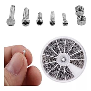 Kit 600 Pçs Parafuso Relógio Óculos Porca Prateado