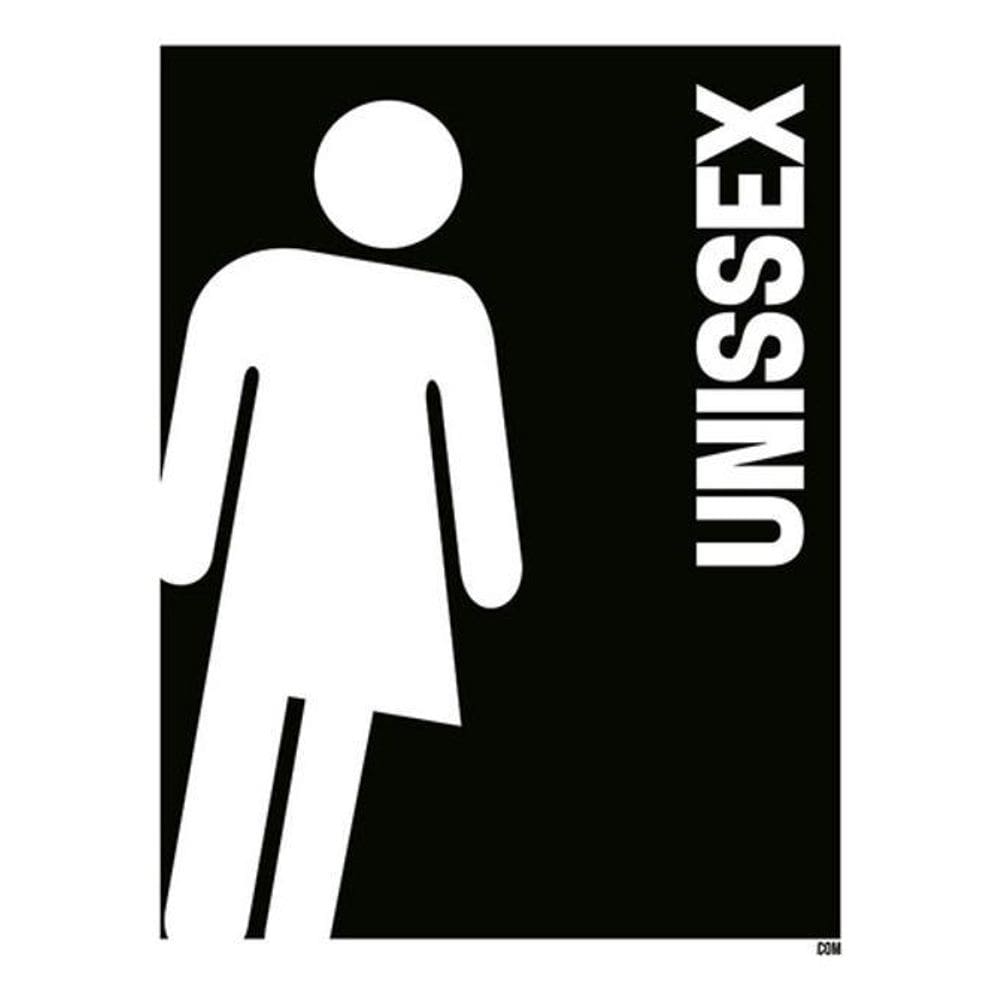 Kit 3 Placas Sinalização - Banheiro Unissex Ícone Preto