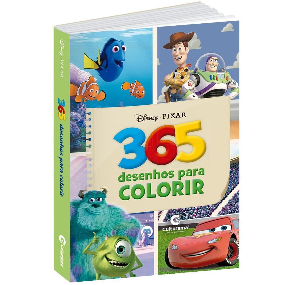 Livro 365 Desenhos Para Colorir Disney Pixar