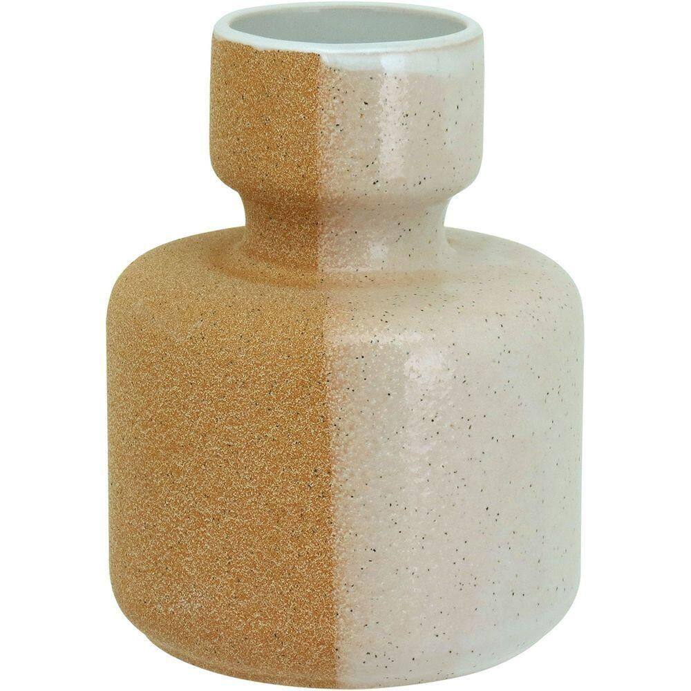 Vaso Decorativo Enfeite Casa Cerâmica 16x12x12cm Amarelo