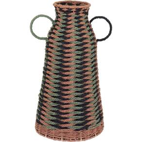Vaso Decorativo Enfeite Casa Fibra 40x22x22cm Color
