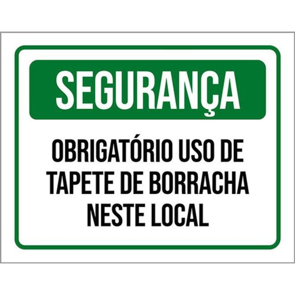 Kit 3 Placas De Sinalização - Segurança Obrigatório Tapete