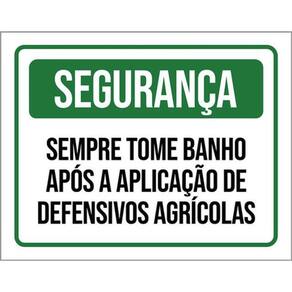 Kit 3 Placas Segurança Sempre Tome Banho Defensivos