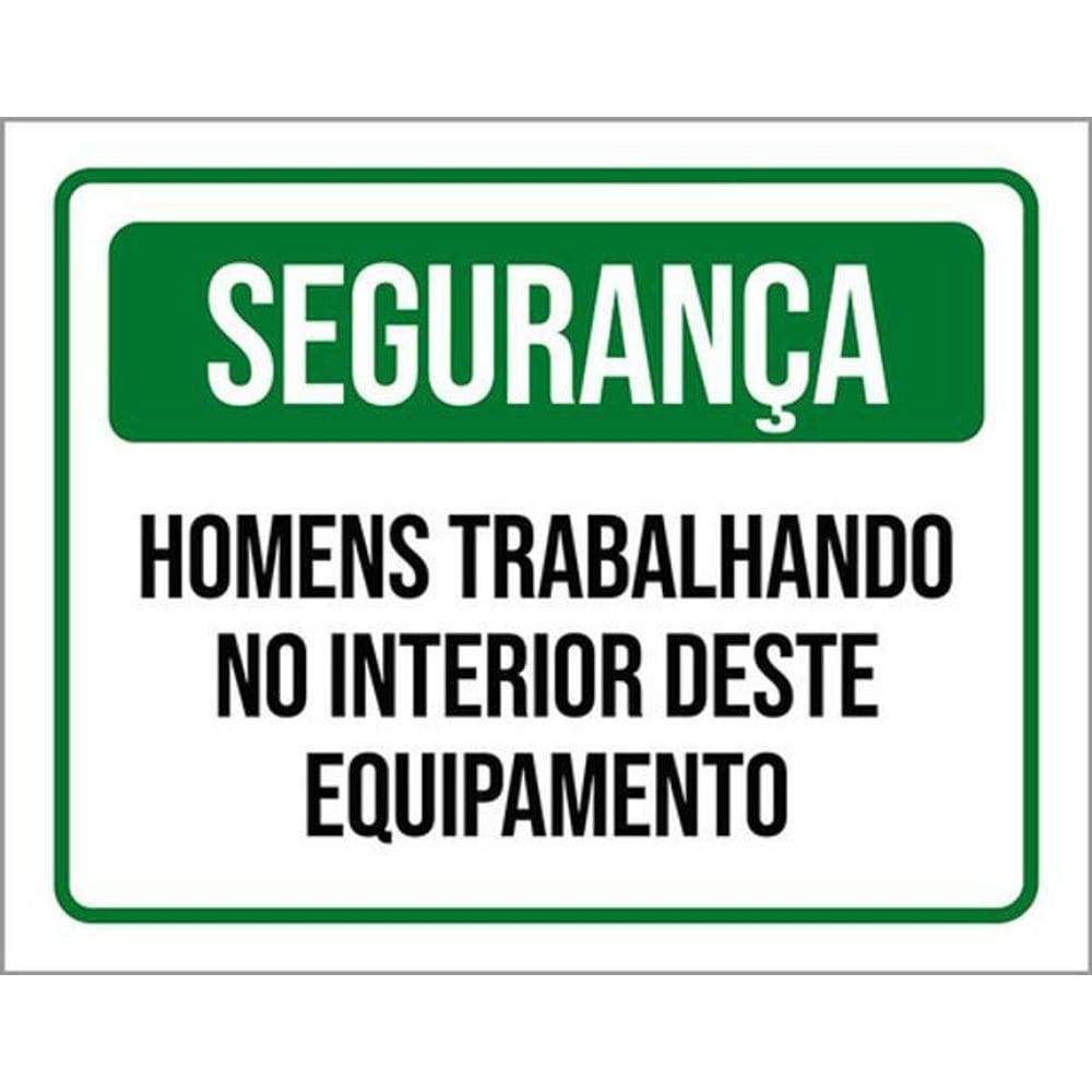 Kit 3 Placas De Sinalização - Segurança Homens Trabalhando
