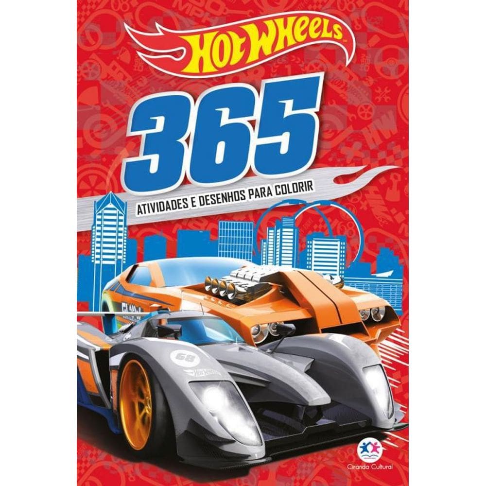 Livro Hot Wheels - 365 Atividades E Desenhos Para Colorir