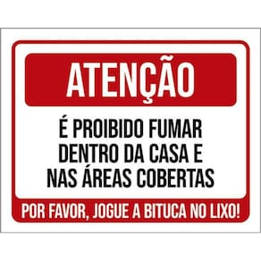 Kit 3 Placas Atenção Proibido Fumar Dentro Da Casa