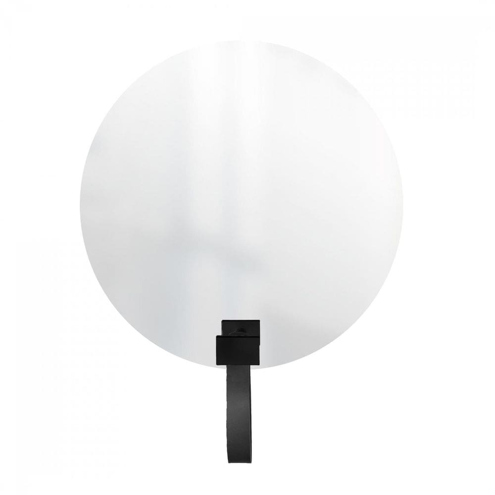 Espelho Funcional Hook Preto Alça Preta 50 Cm Redondo