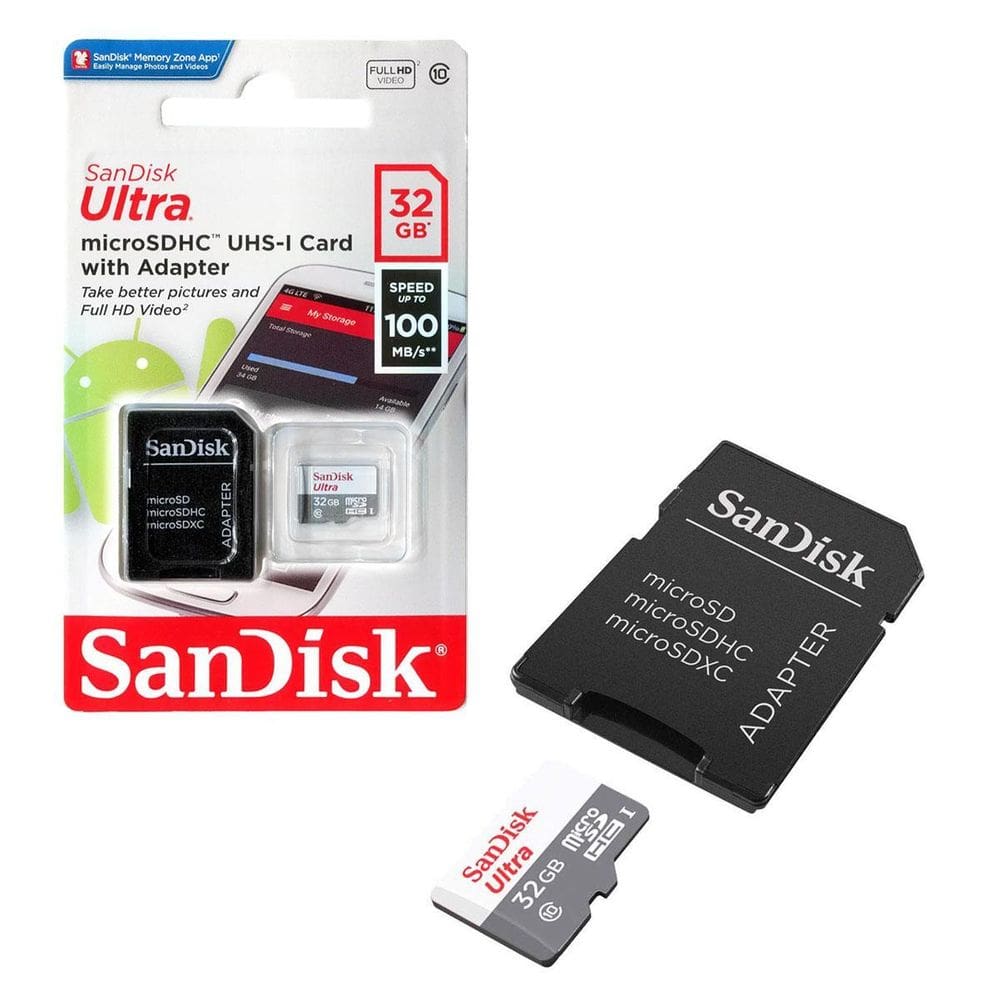 Cartão Memória Micro Sd Sandisk Ultra 32Gb, Classe 10,