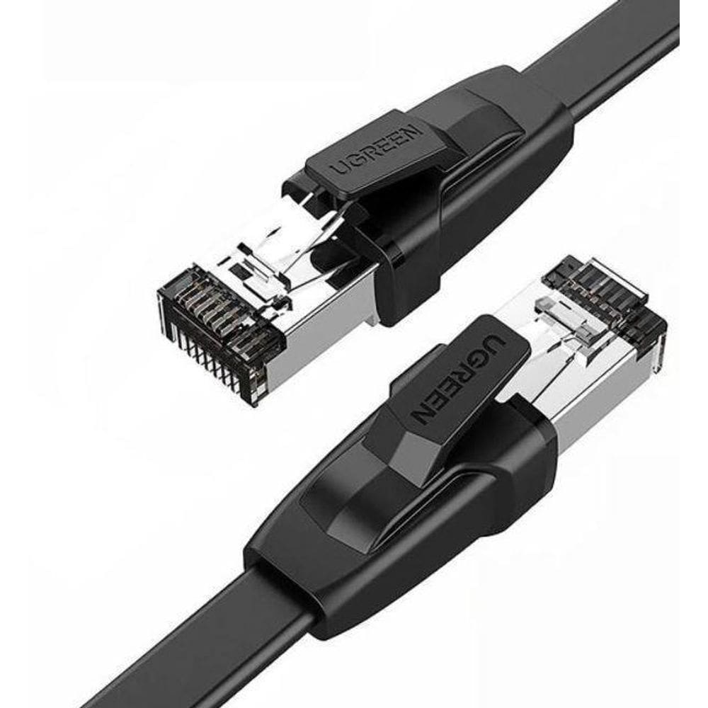 Cabo De Rede Cat 8 Flat 2 Metros 2000Mhz 40Gbps Blindado
