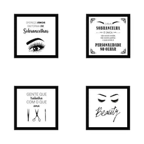 Kit 4 Quadros Decorativos Em Mdf Designer De Sobrancelhas 01