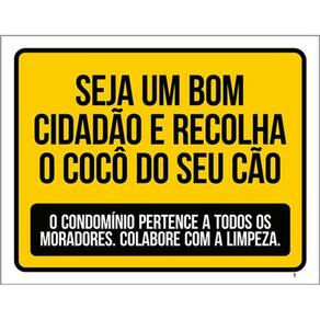 Kit 3 Placas Seja Um Bom Cidadão Recolha Cocô Cão