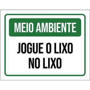 Kit 3 Placas Meio Ambiente Jogue Lixo No Lixo Verde