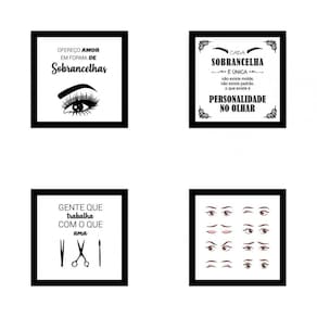 Kit 4 Quadros Decorativos Em Mdf Designer De Sobrancelhas 04