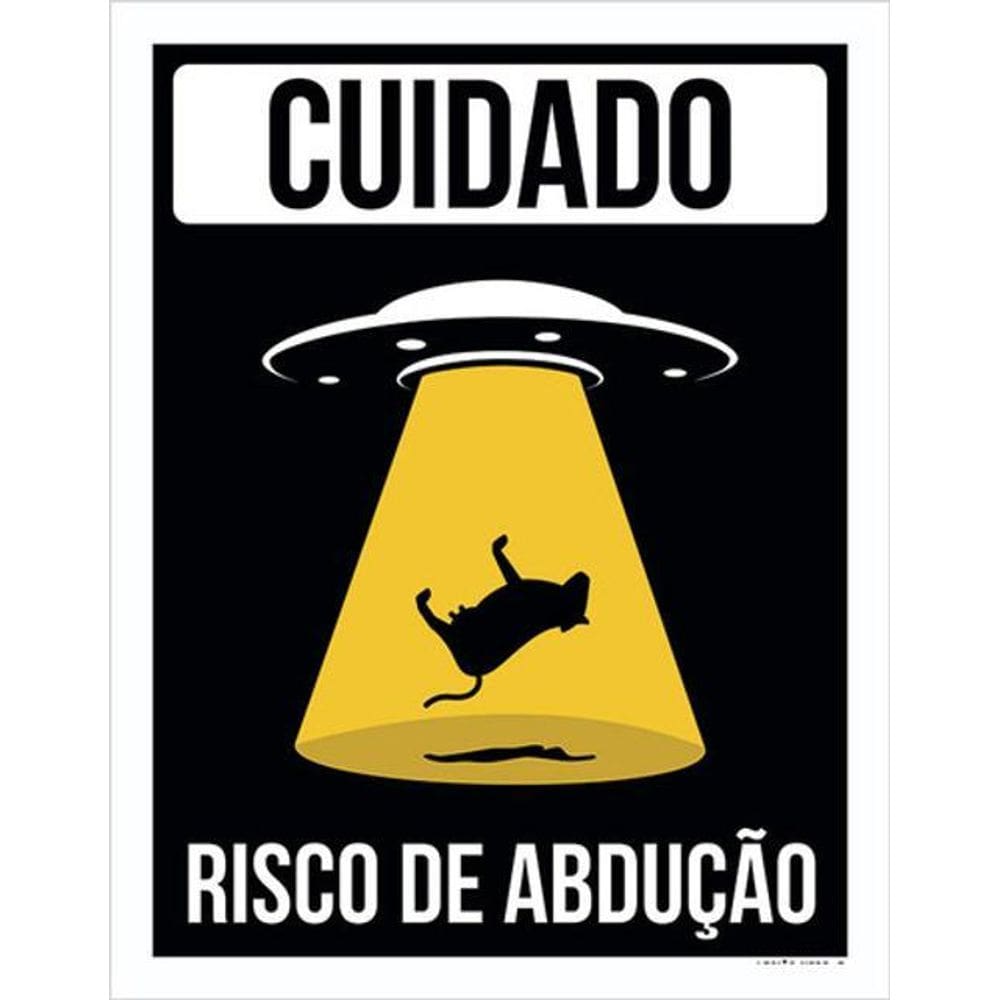 Kit 3 Placas Sinalização - Cuidado Risco Abdução Vaca