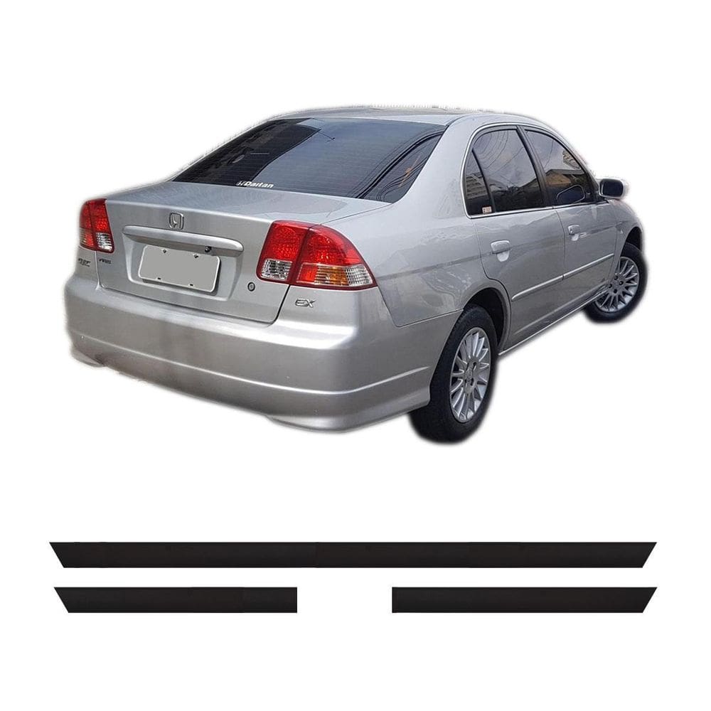 Friso Parachoque Honda Civic 2002 A 2006 Preto 6008A