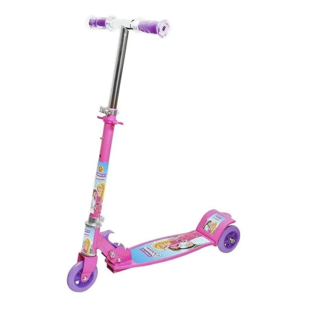 Patinete Radical New Top 3 Rodas - Rosa - Dm Toys Dmr5667 Rs