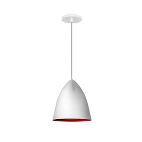 Lustre Pendente Vegas Branco Com Vermelho
