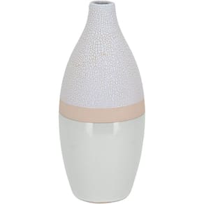 Vaso Decorativo Enfeite Casa Cerâmica 30x14x14cm Marfim