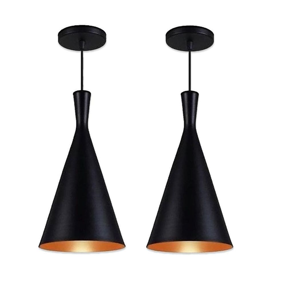Pendente Kit 2 Tom Dixon Funil Preto/Cobre 30cm