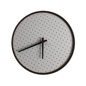 Relógio Round Marrom Mostrador Branco Perfurado 50 Cm