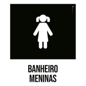 Kit 3 Placas Sinalização - Banheiros Meninas Desenho