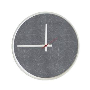 Relogio Round Branco Mostrador Cinza Ponteiro Branco 30Cm