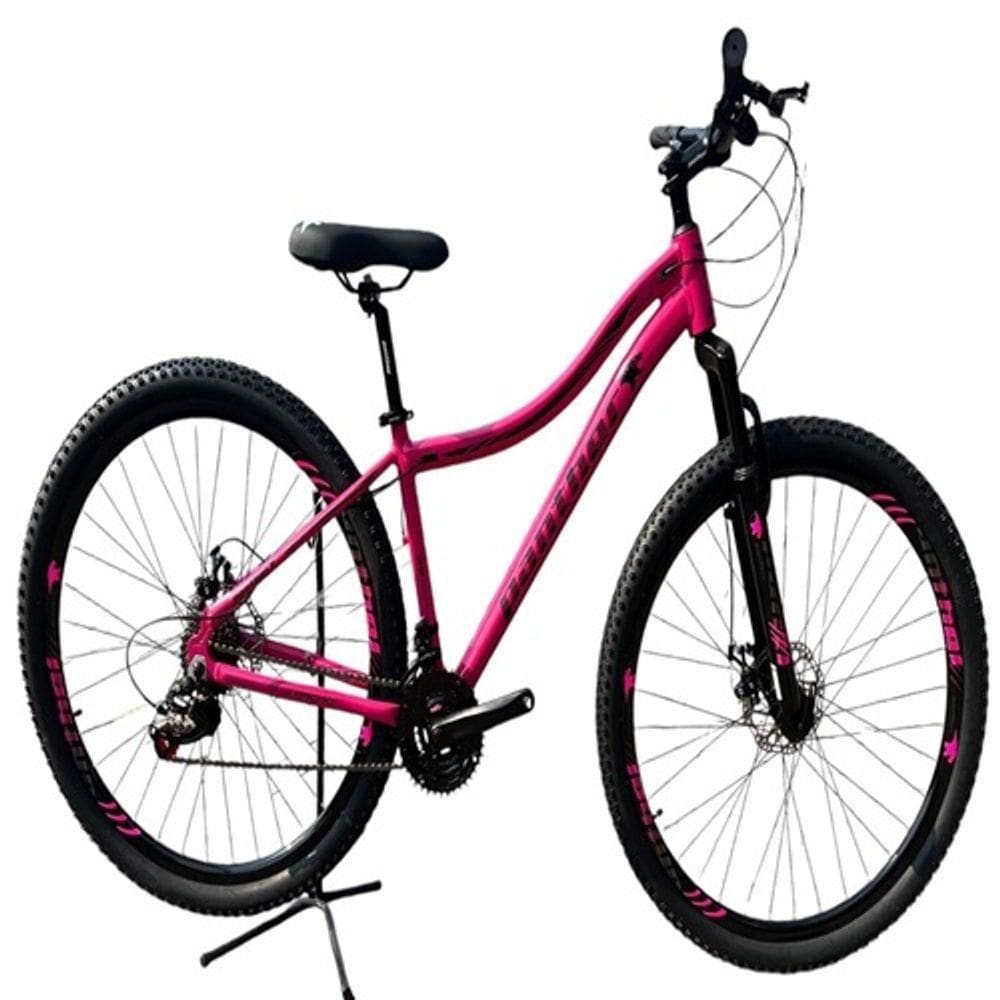 Bicicleta Aro 29 Panther Logan Feminina Rosa 21v Câmbios Shimanos