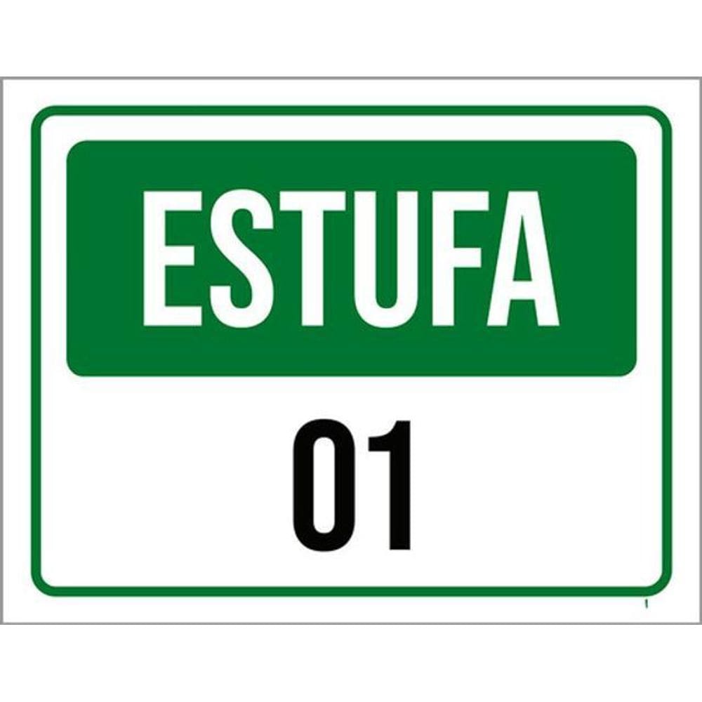 Kit 3 Placas Sinalização - Estufa 01 Verde