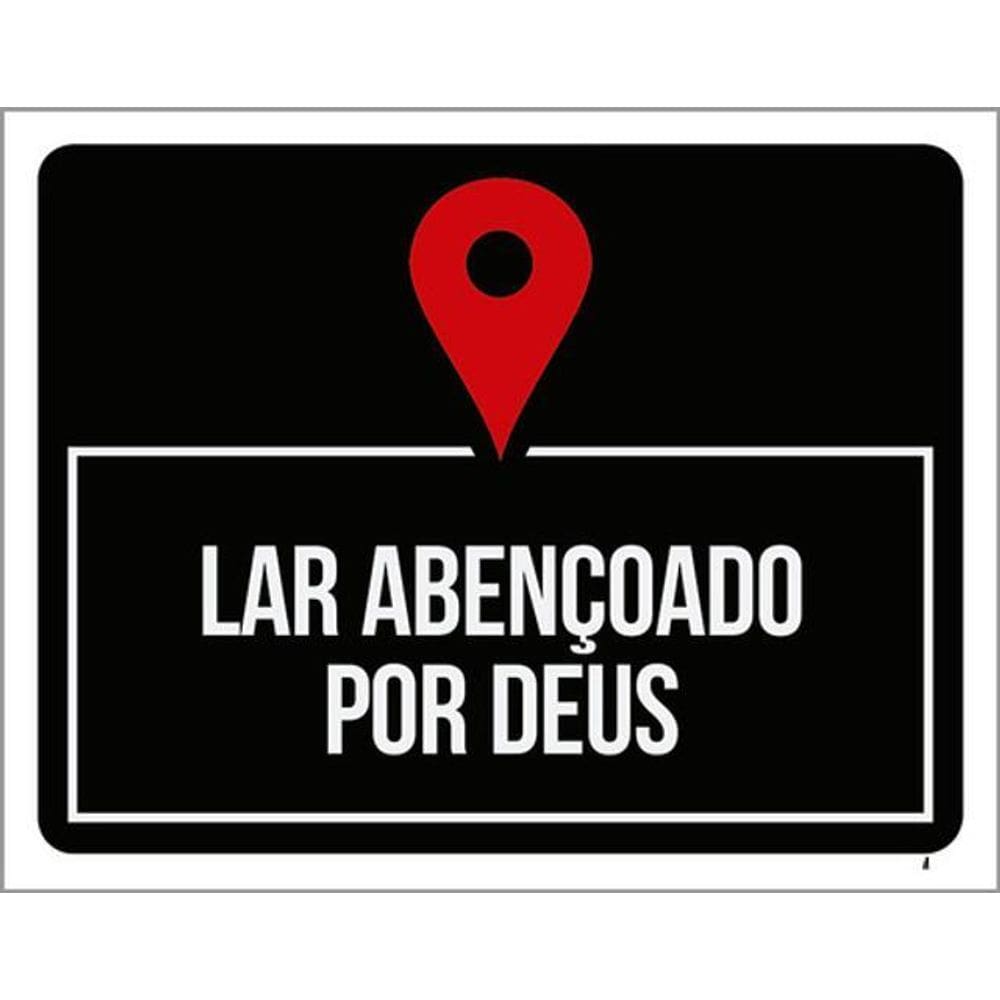 Kit 3 Placas Sinalização - Lar Abençoado Por Deus