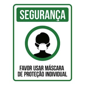 Kit 5 Placa Favor Usar Márca Proteção Individual Ver36X46