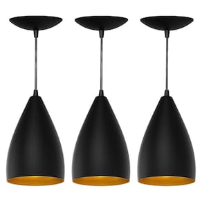 Pendentes Vegas Preto/Dourado Alumínio Inove Ilum.