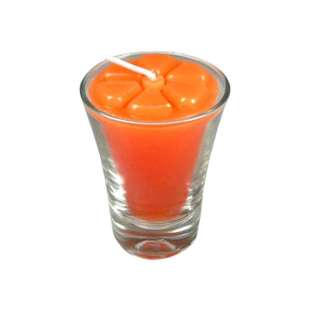 Kit 24 velas laranjas 7 cm no copinho 12 h decoração festa