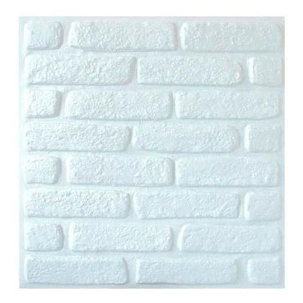 Kit 30 Placas Decorativas 3 D Tijolinho Branco 50x50 Cm