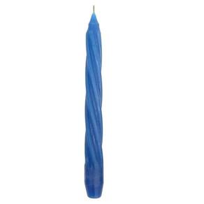 Kit 10 Velas Castiçal  20 Cm Candelabro Azul Escuro Espiral