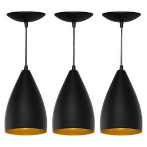 Pendentes Vegas Preto/Dourado Alumínio Inove Ilum.