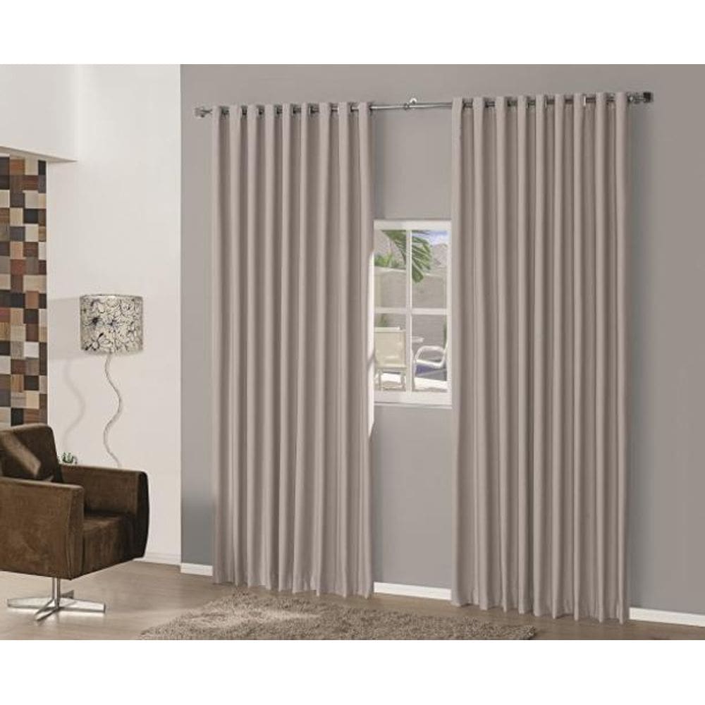 Cortina Blackout Em Tecido 5,00X2,80 Corta Luz Com Ilhos