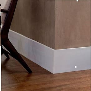 Kit com 3 Rodapé de Poliestireno Branco Slim Liso 10mm X 10cmx225cm Casa Grassi Branco