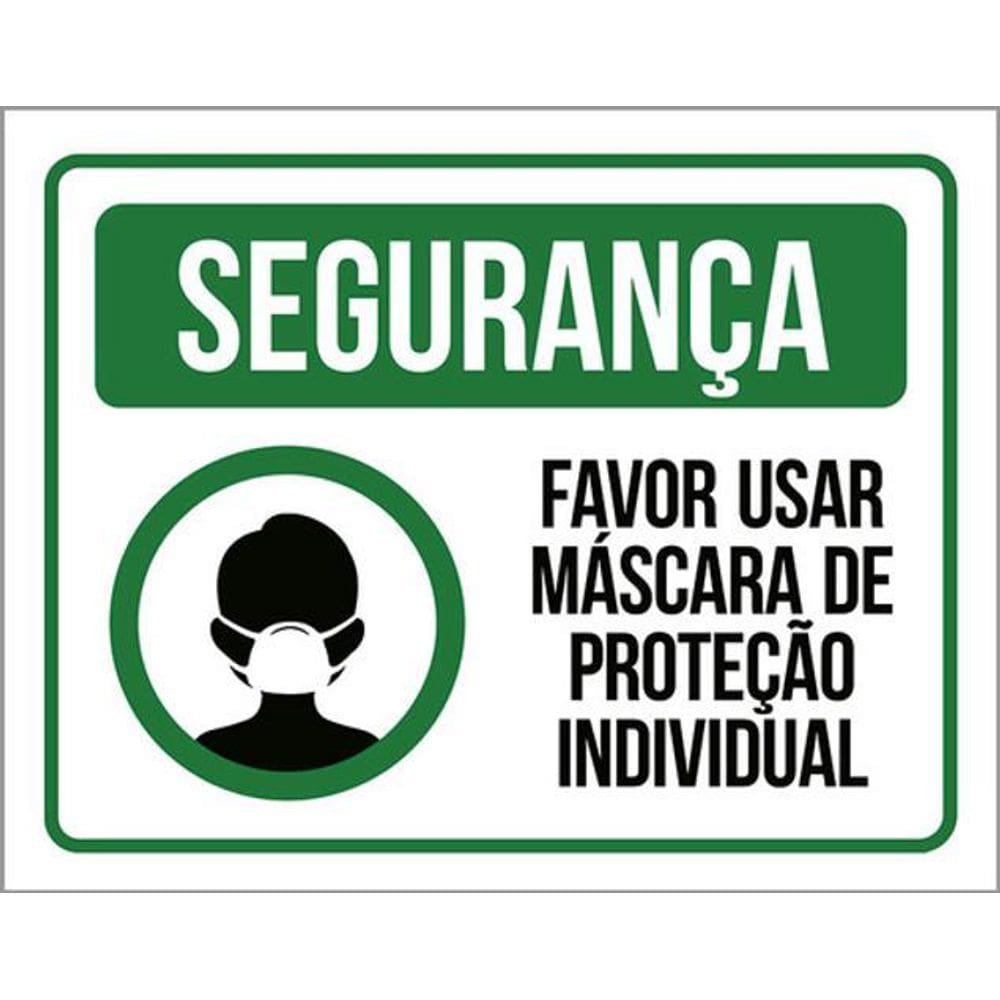 Kit 5 Placa Favor Usar Márca Proteção Individual Hor36X46