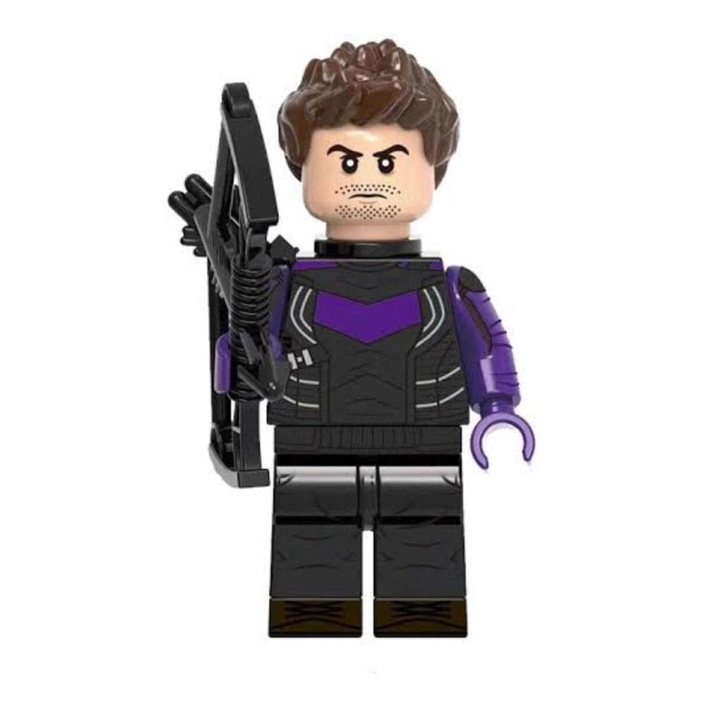 Boneco Blocos De Montar Gavião Arqueiro Traje Roxo