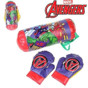 Kit Saco De Pancada Infantil Avengers + Luvas Vingadores