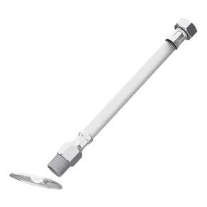 Blukit - Engate Flexível Rabich Alta Vazão 40cm Macho 1/2 X Fêmea 3/4 Acabamento Sem Cor Cinza