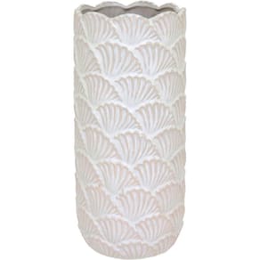 Vaso Decorativo Enfeite Casa Cerâmica 33x15x15cm Bege