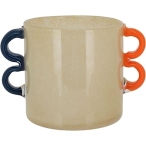 Vaso Decorativo Enfeite Casa Vidro 15x21x21cm Marfim