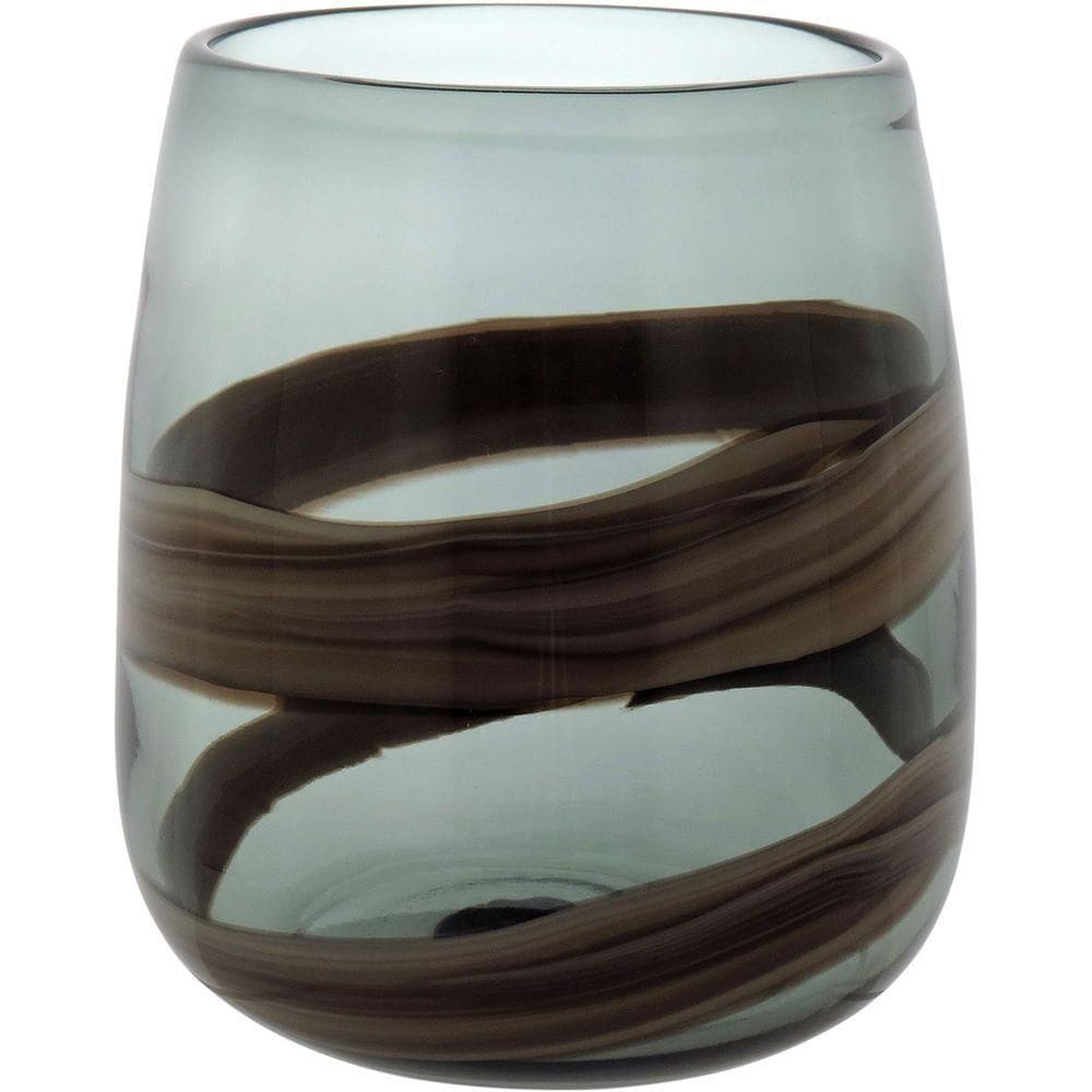 Vaso Decorativo Enfeite Casa Vidro 19x17x17cm Marrom
