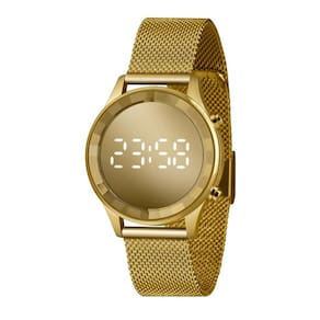 Relógio Feminino Lince Digital Dourado Espelhado LDG4648L CXKX