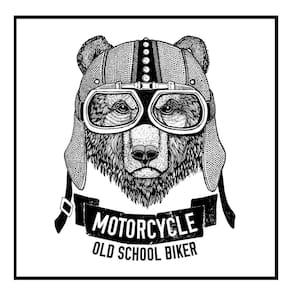Quadro Decorativo Barcelona Motorcycle Urso Pb 30X30 Cm