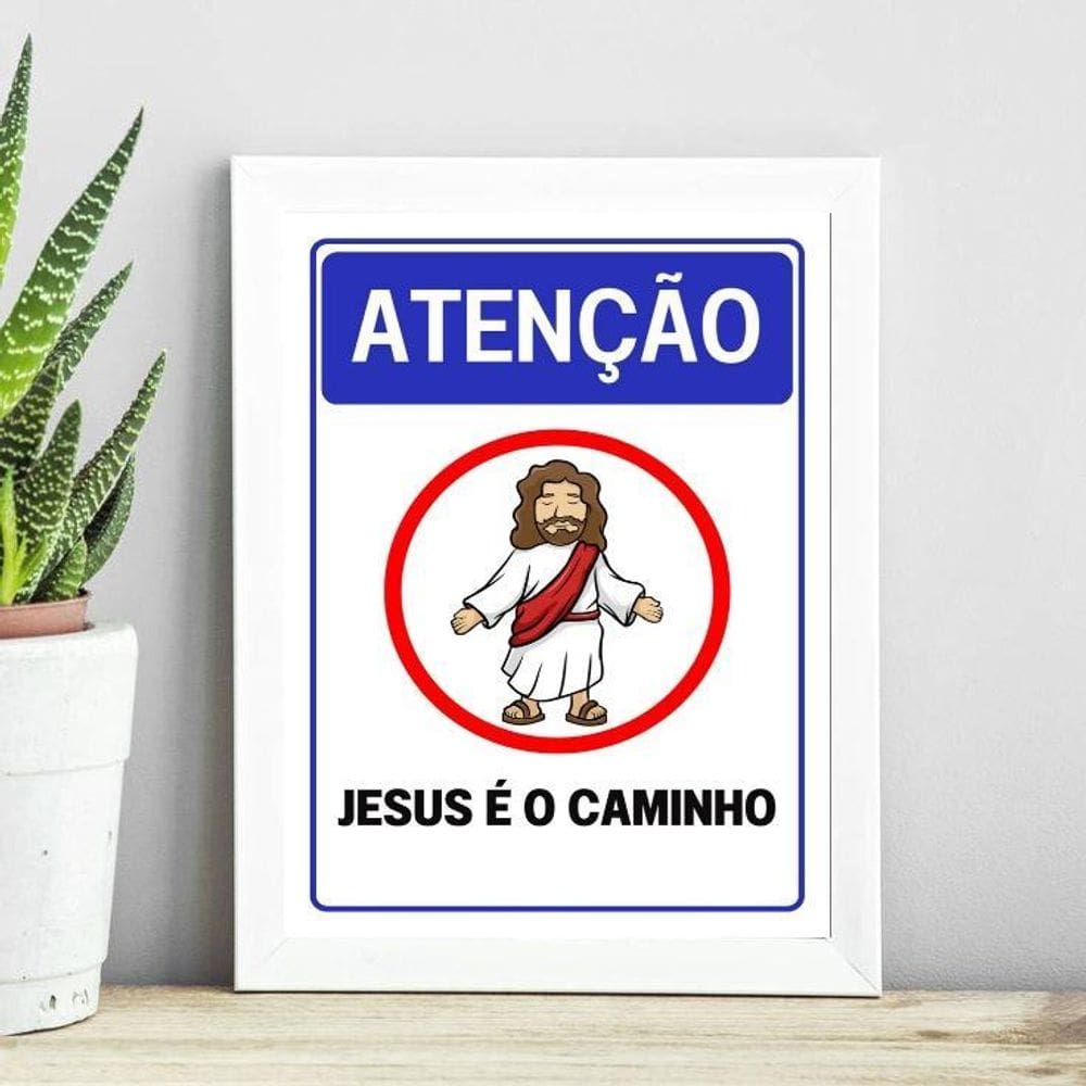 Quadro Cristão - Jesus É O Caminho 24X18Cm - Com Vidro