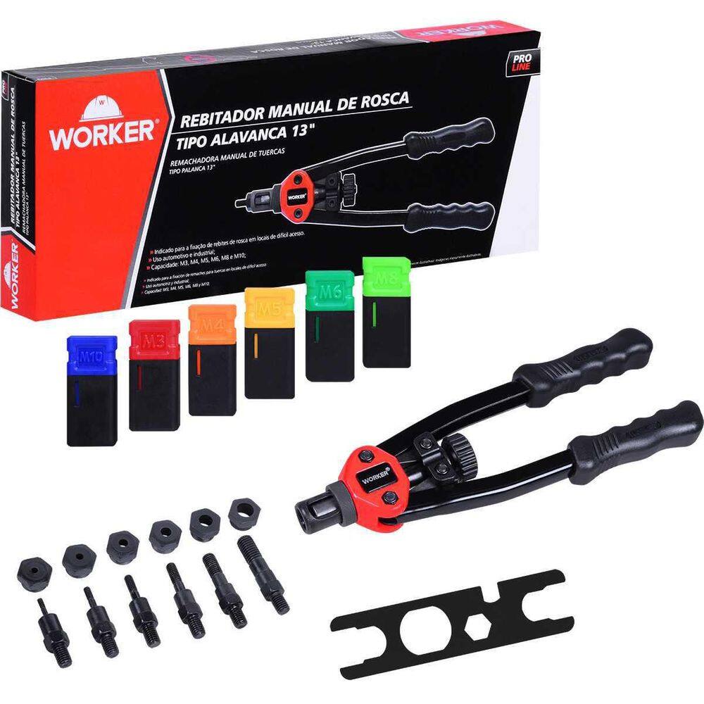 Rebitador Manual Worker Rosca M3-M10