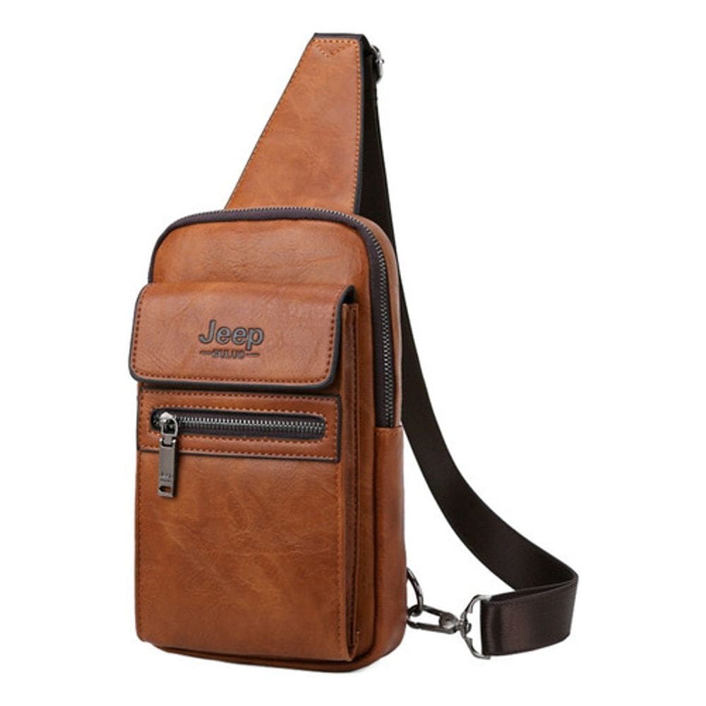 Bolsa Jeep Buluo Couro Sling Casual Uniessex Crossbody Chest
